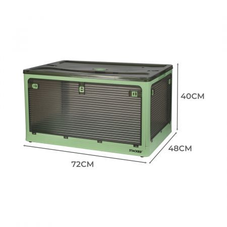 Storage Box Plastic Stackable Container L Green Large