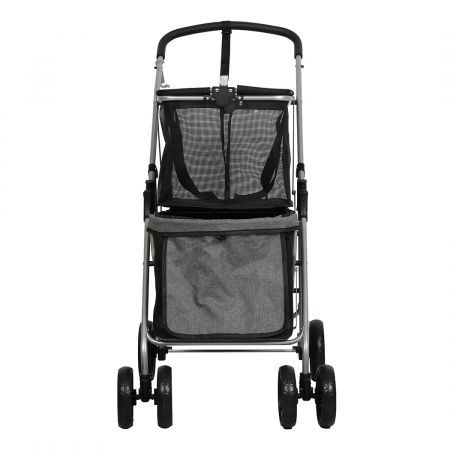 Pet Stroller 2-Tier Dog Cat Carrier Foldable