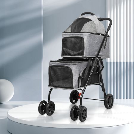 Two-tier Pet Stroller Double Dog