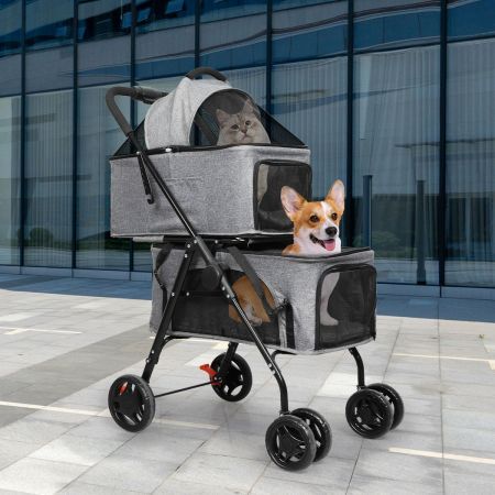 Two-tier Pet Stroller Double Dog