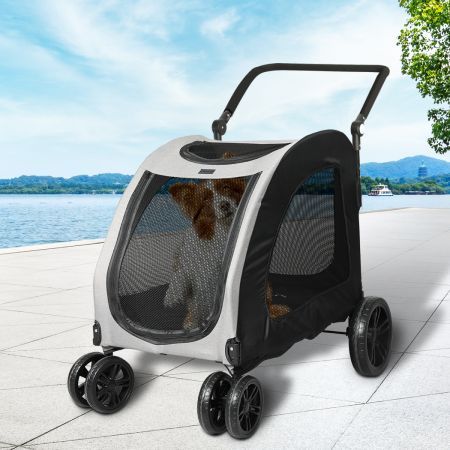 Pet Dog Stroller Pram Carrier Cat