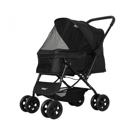 Pet Stroller Dog Cat Carrier Foldable Black