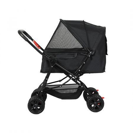 Pet Stroller Dog Cat Carrier Foldable Black