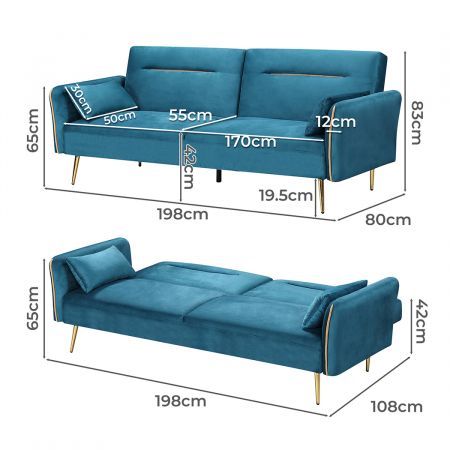 3-Seater Sofa Bed Convertible