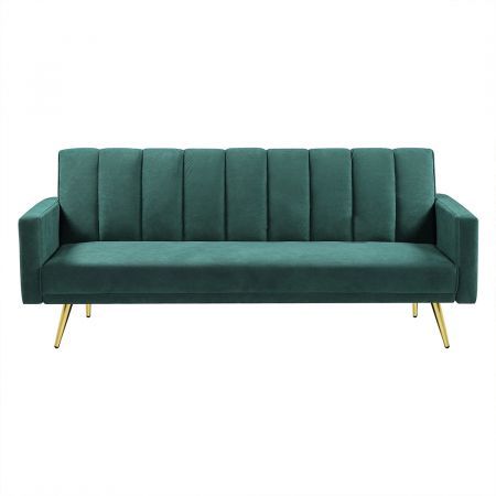 Sofa Bed Convertible Velvet Lounge Green