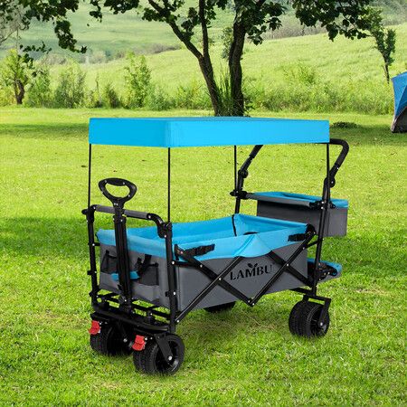 Camping Cart Garden Trolley 150KG Load Blue