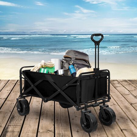 Garden Camping Trolley Outdoor Black