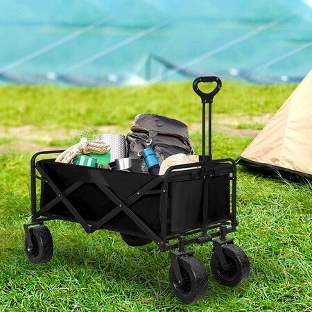 Garden Camping Trolley Outdoor Black