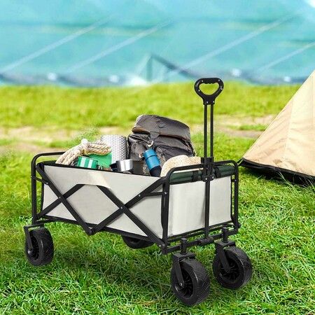 Garden Camping Trolley Outdoor Beige