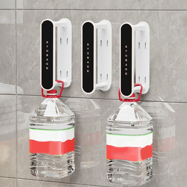 Wall-Mounted Retractable Clothes Hanger Space-Saving Storage Rack For Balcony Washing Machine Color White