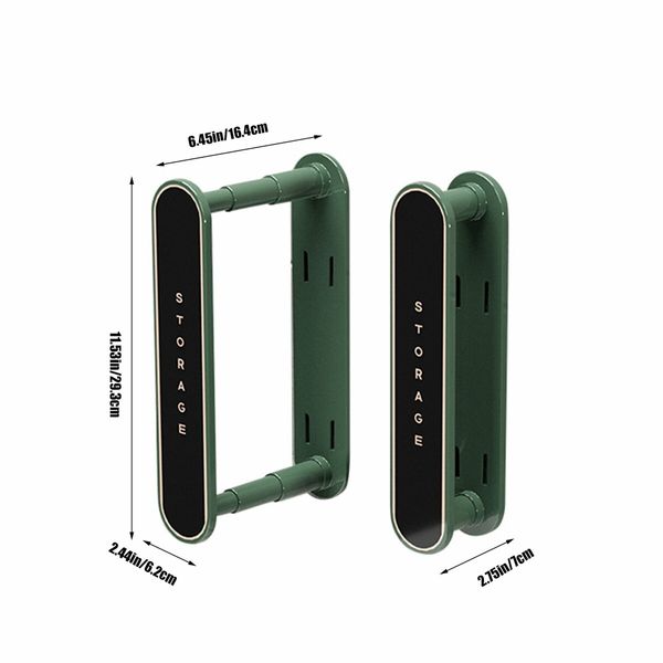 Wall-Mounted Retractable Clothes Hanger Space-Saving Storage Rack For Balcony Washing Machine Color Green