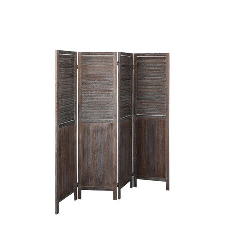 4 Panel Room Divider Folding Brown