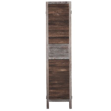 4 Panel Partition Room Divider Brown