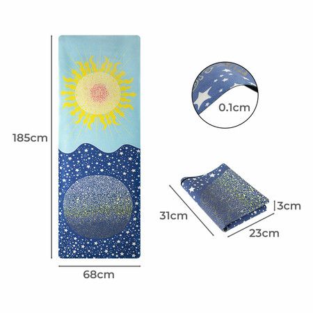 Yoga Mat Foldable Non-Slip Exercise Blue