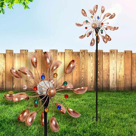 Garden Windmill Solar Light Wind Spinner