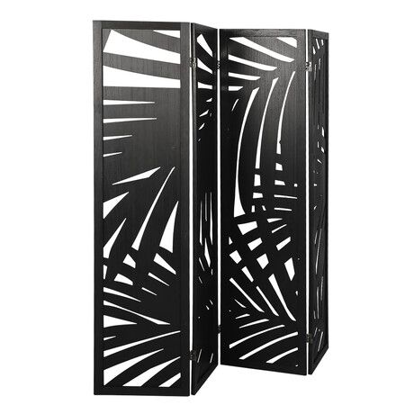 4 Panel Partition Room Divider Black