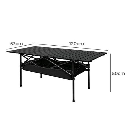 Folding Camping Table Portable Black