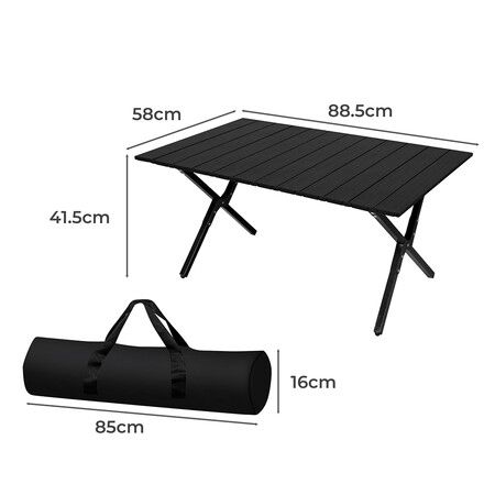 Folding Camping Table Portable Black