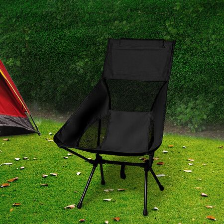 Camping Chair Folding Outdoor Large Black