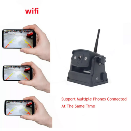 Wireless WiFi Reversing Car Camera Magnetic Rearview Rechargeable For iPhone Android