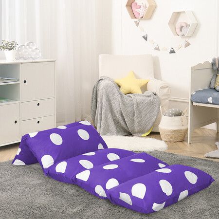 Foldable Mattress Kids Pillow Purple Medium