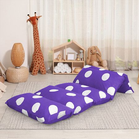 Foldable Mattress Kids Pillow Purple Medium