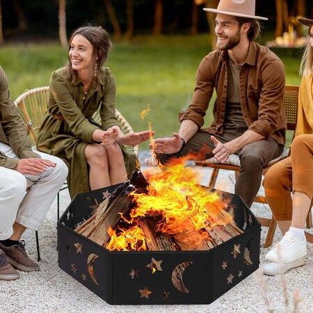 Round Fire Pit Ring Outdoor Fireplace