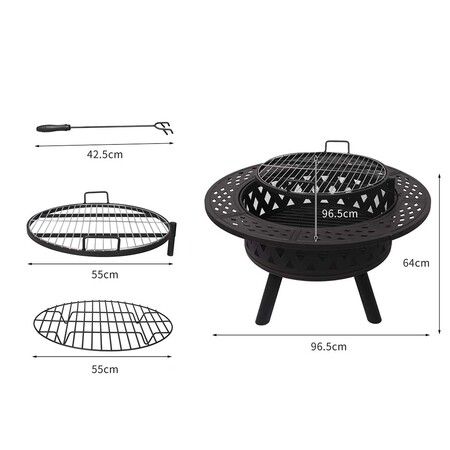 Fire Pit BBQ Grill Outdoor Fireplace