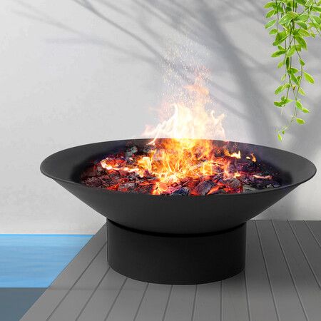 2IN1 Fire Pit Bowl Fireplace Black