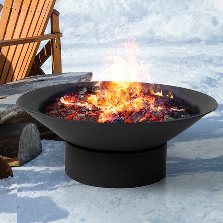 2IN1 Fire Pit Bowl Fireplace Black