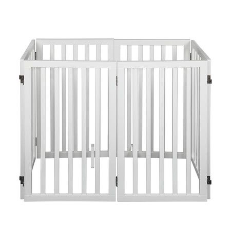 Wooden Pet Gate Dog Fence Safety White 10 Pack