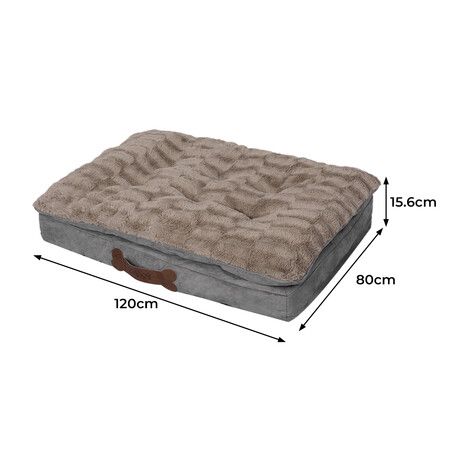 Dog Calming Bed Warm Soft Plush Comfy XL Khaki X-Large