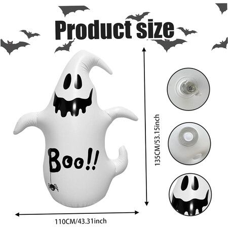 Halloween Inflatables Ghosts, 1.35m Blow Ups Ghost Outdoor Decoration, Inflatables Tumbler Ghost Yard Decor for Halloween Party Supplies