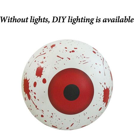 Inflatable Witch Ghost Eyeballs Party Decoration, Halloween Eyeballs Hollow Eyeball Outdoor and Indoor Decor (Red)