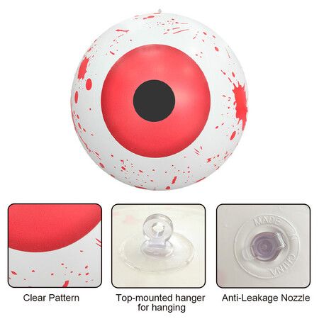 Inflatable Witch Ghost Eyeballs Party Decoration, Halloween Eyeballs Hollow Eyeball Outdoor and Indoor Decor (Red)