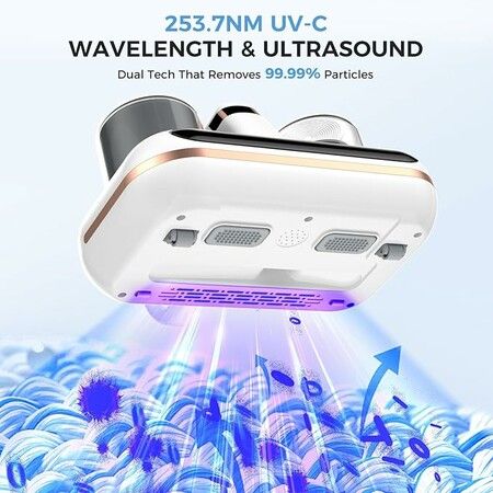 5in1 Cordless Mattress Bed Deep Vaccum Cleaner UV-C Light Ultrasonic 10000pa 80000/min Strong Suction Mite Remover Dust Pet Hair Removal