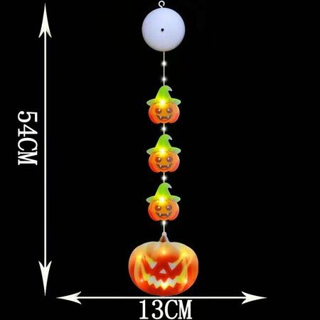 1PC Pumpkin String Lights Chandelier Ornament LED Suction Cup Hanging Lamp Halloween Door Decoration Light