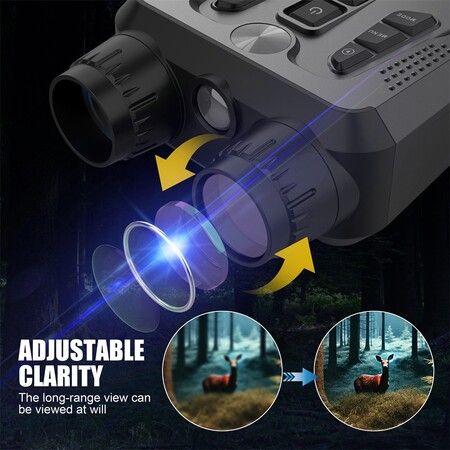 4K Night Vision Binoculars Infrared Night Vision Goggles 3 Inch HD Screen Binoculars with 10X Digital Zoom,Lighting Flashlight