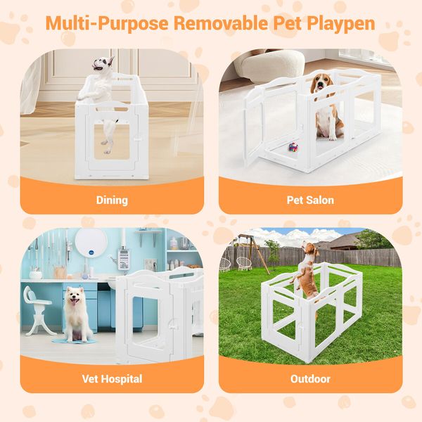 Dog Pet Playpen Kennel Crate Safety Gate Fence Cat Enclosure Cage Whelping Box Kitten Puppy Training Barrier Furniture 6 Panels 75cm Tall