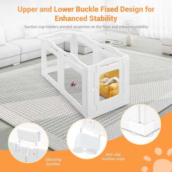 Dog Pet Playpen Kennel Crate Safety Gate Fence Cat Enclosure Cage Whelping Box Kitten Puppy Training Barrier Furniture 6 Panels 75cm Tall