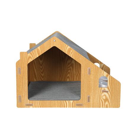 Wooden Pet House Cat Kennel Elevated