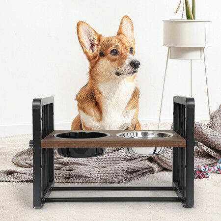 Adjustable Height Pet Feeder Elevated Medium