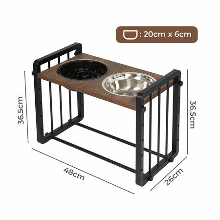 Adjustable Height Pet Feeder Elevated L Large