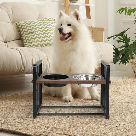 Adjustable Height Pet Feeder Elevated L Large