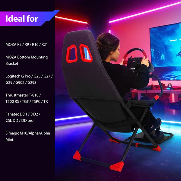 Racing Simulator Wheel Stand Sim Steering Gaming Adjustable Foldable Seat Cockpit Game Accessories Logitech G25 G902 Fanatec Thrustmaster MOZA