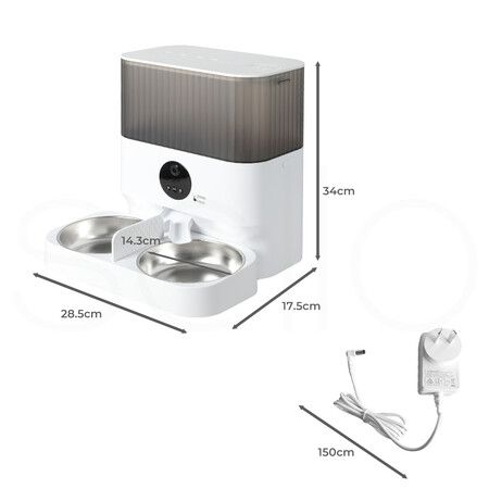 7L Auto Pet Feeder Automatic Camera White