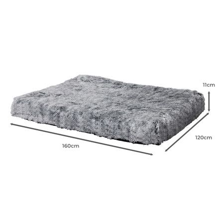 Replaceable Pet Bed Cover Plush XXL Charcoal XX-Large