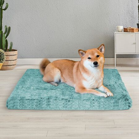 Dog Mat Pet Calming Bed Memory M Green Medium