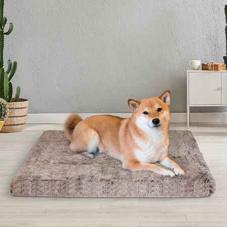 Dog Mat Pet Calming Bed Memory M Coffee Medium