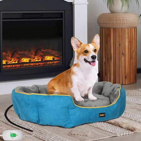 Electric Pet Heater Bed Heated S Blue Small